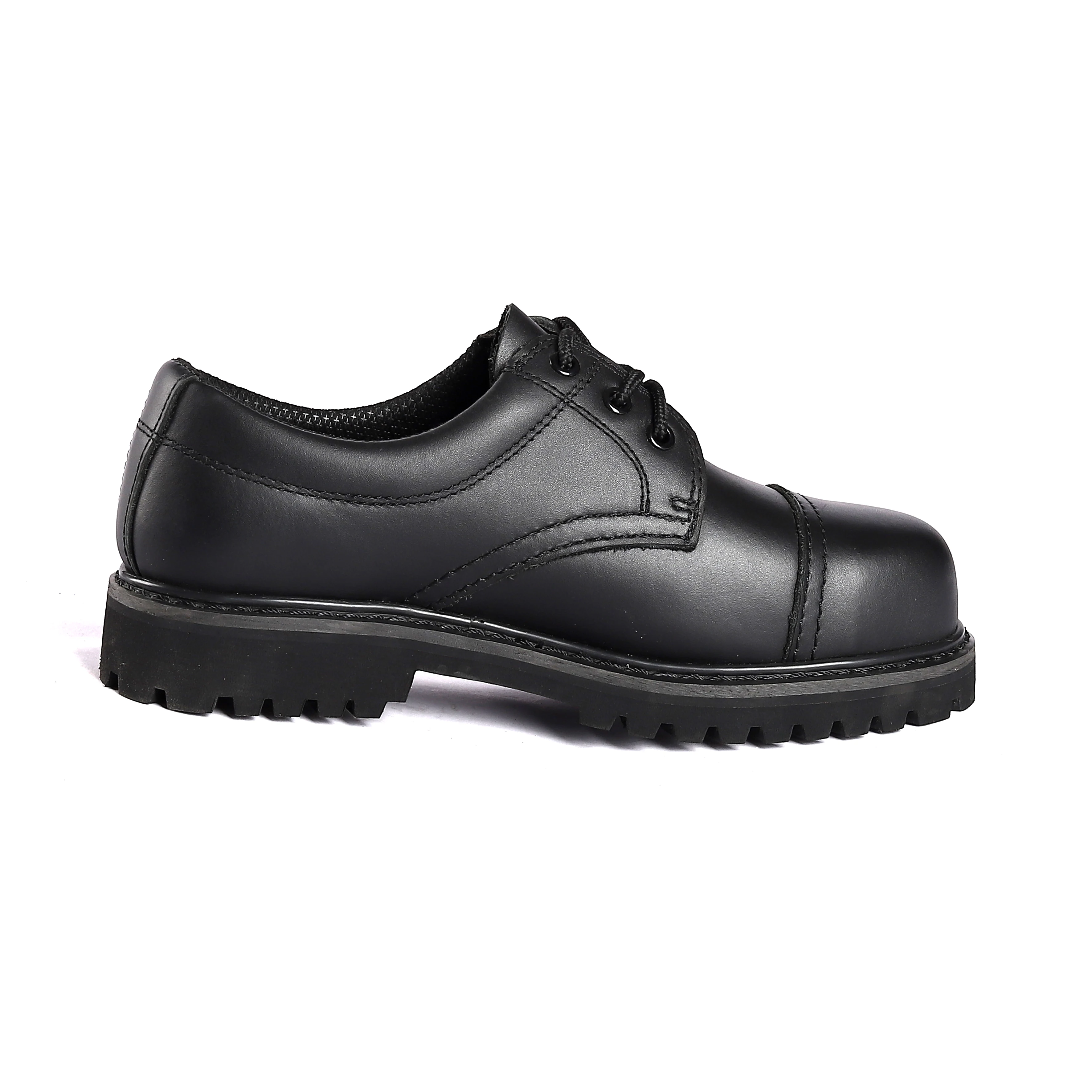Customized Black Low Cut Safety Shoes  for Men  Steel Plate Anti-pierce Safety Boots Genuine Leather Work Shoes