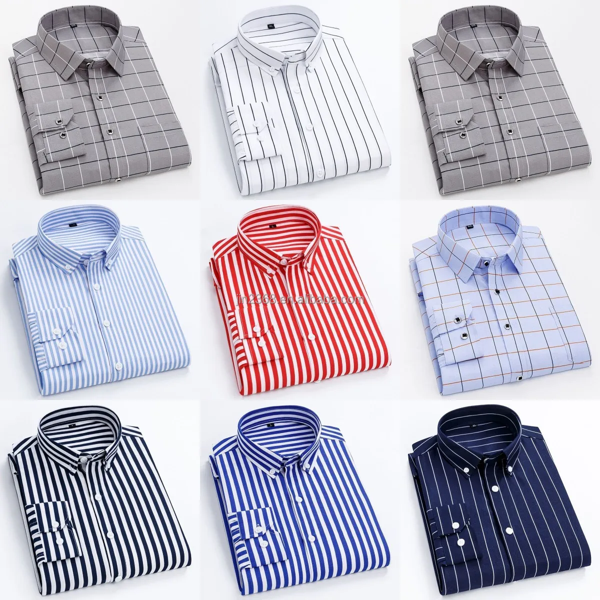 Wholesale Different Colors Polyester or 100% Cotton Mens Formal Long Sleeve Pain Solid Casual Business Dress Shirts