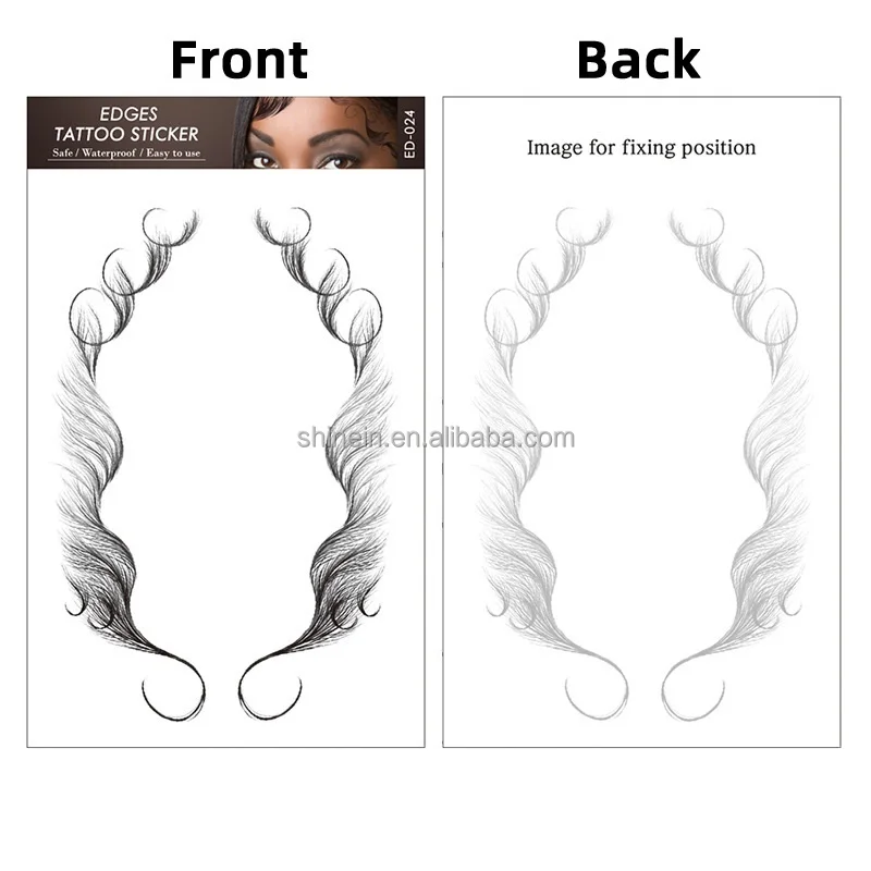 New Sale Ladies Hairstyling Sticker Makeup Curly Temporary Tattoo Baby Hair Edge Stickers