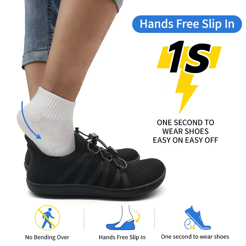 Lightweight Anti-slip Easy to Put On and Off Older Women Men Barefoot Shoes for Wide Feet