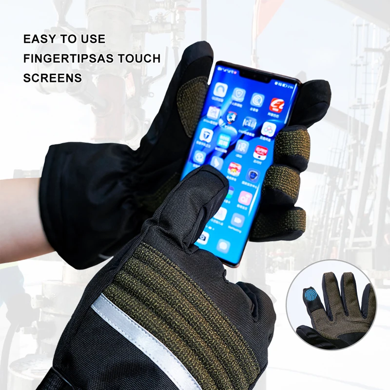 Savior Winter Riding Sport Rechargeable Battery Soft Shell Anti Slip Heated Motorcycle Gloves Leather Motorcycle Racing Gloves