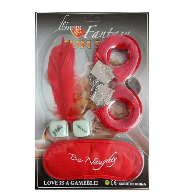 Sexymask Dice Set Blindfolded Flirting Feathers Stick Plush Sex Handcuffs Paddle Whip for Adult Game