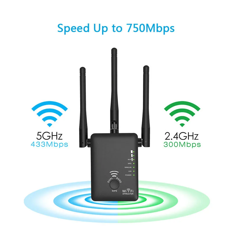Прямая Продажа с фабрики WIFI5 1200 Мбит/с двухдиапазонный расширитель диапазона Wi-Fi беспроводной повторитель