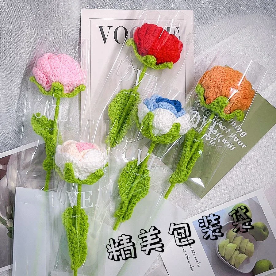 Artificial Sewing Accessories Rose Sunflower Carnation Tulip Flower Handmade Sew-on Applique Crochet Applique DIY Flowers