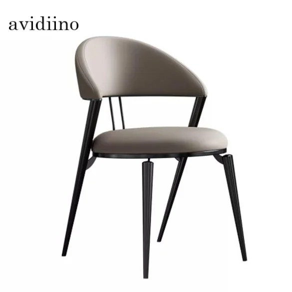 Minimalist Dining Chair Light Luxury Home Simple Modern Backrest Dining Chair Nordic Net Red Designer New Metal Legs Chair