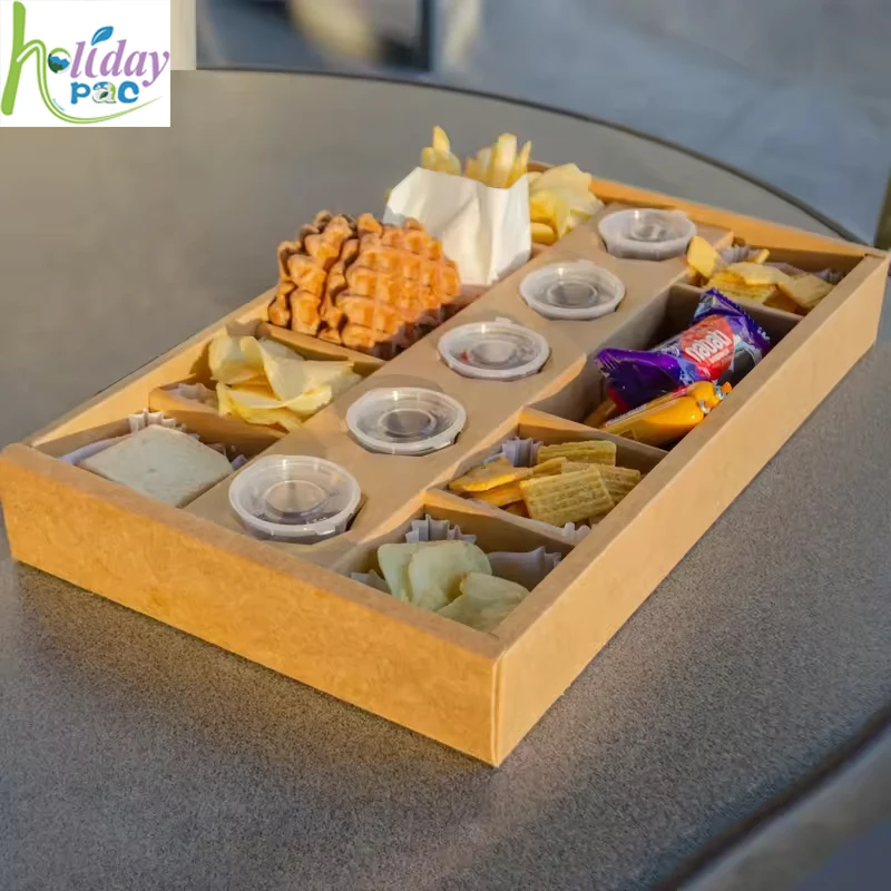 Custom Disposable Takeaway Food Takeout Paper Chocolate Favorite Shawarma Grazing Fries Box fondue box Food Packaging Boxes