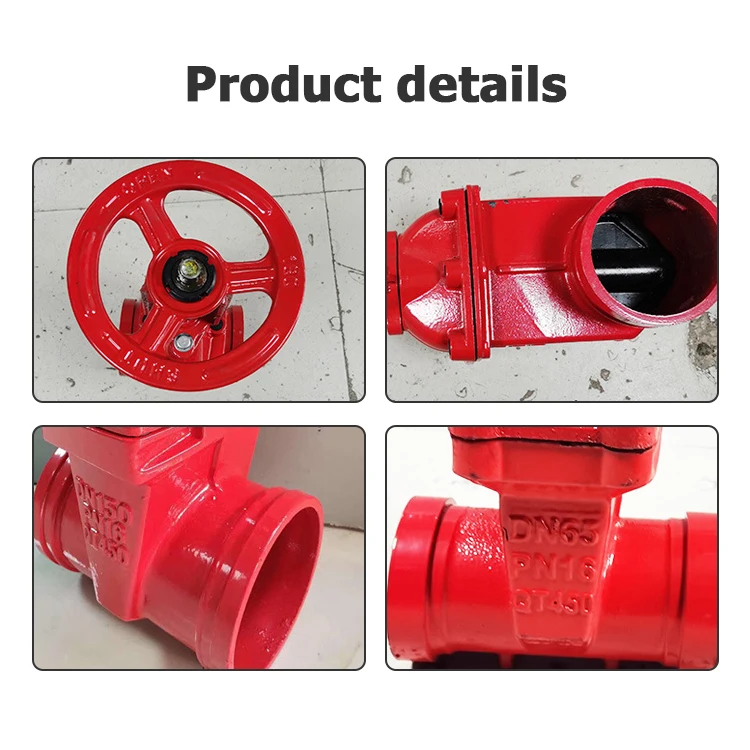 pn16dn50 ductile iron  api 6a red color gate valve