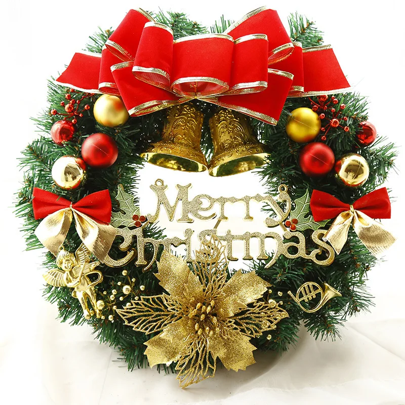 Christmas Wreath 30 / 40 / 50 / 60cm Christmas decoration door hanging vine wreath for hotel shopping and mall layout