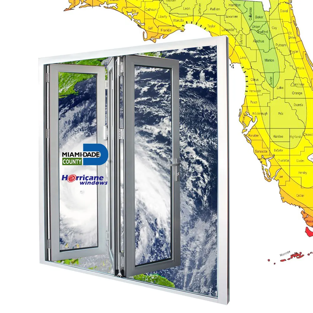 USA Commercial Residential Lowes Glass Aluminum Bi Folding Accordion Bifold Sliding Exterior Door With Locks