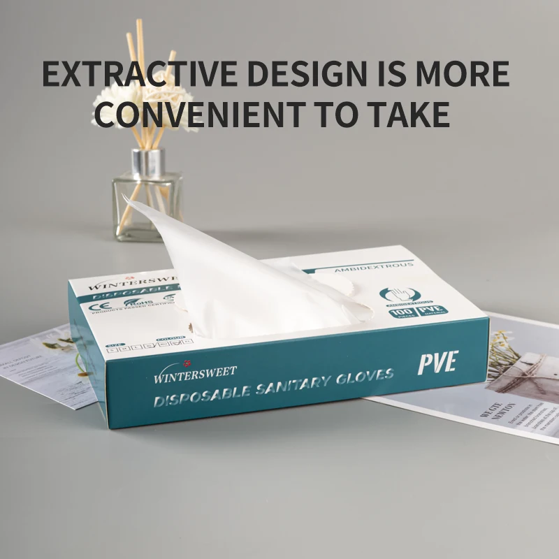 
Hot Sale food grade powder free BBQ Hybrid latex free disposable glove for food 