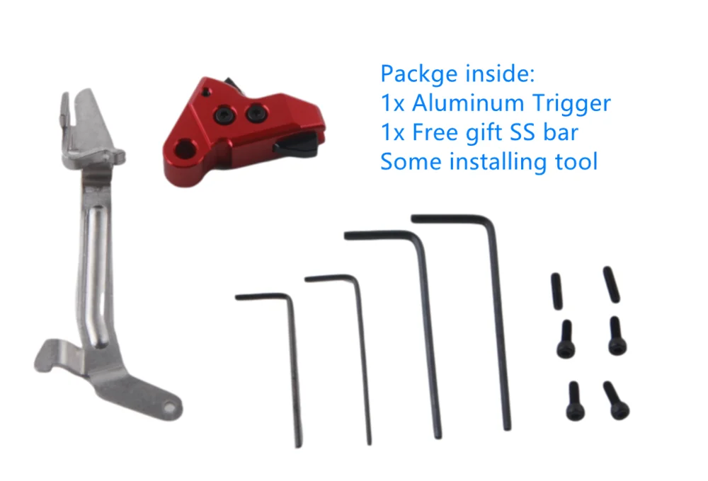  Performance Aluminum Enhanced Trigger Shoe fits for Glock Gen 5 models 17 19 19X 26 34 45 with
