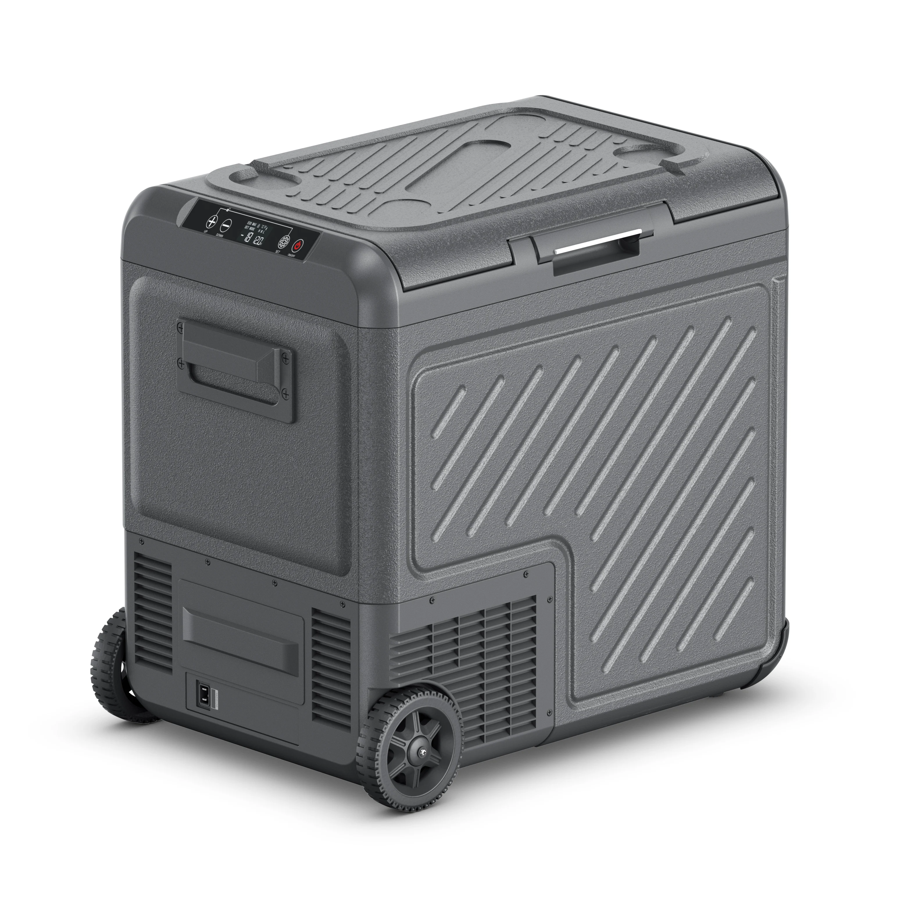 55L Travel Camping Fridge Good Quality Cooler Outdoor 12V 24V Portable Refrigerator Dual Use Car Fridges WIth Wheels