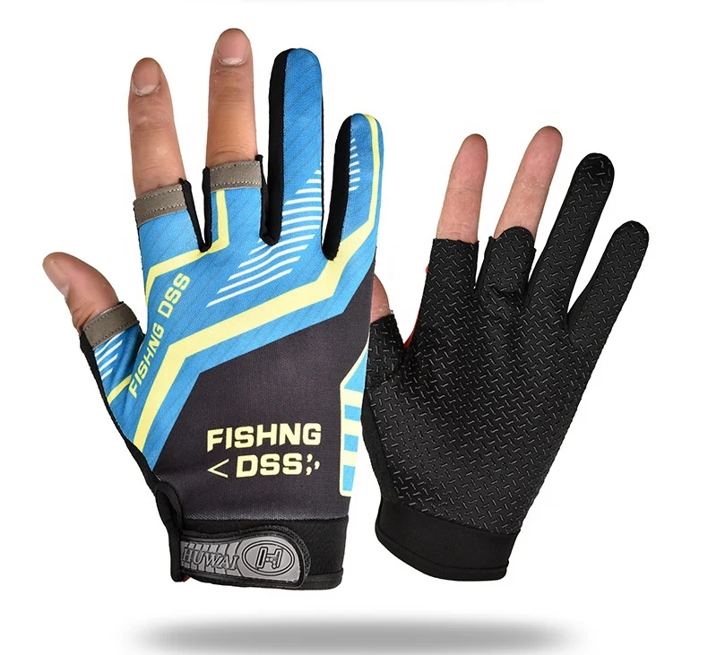 
Fishing sports outdoor three-finger non-slip quick-drying Velcro male female fishing gear protection cycling, camping gloves 