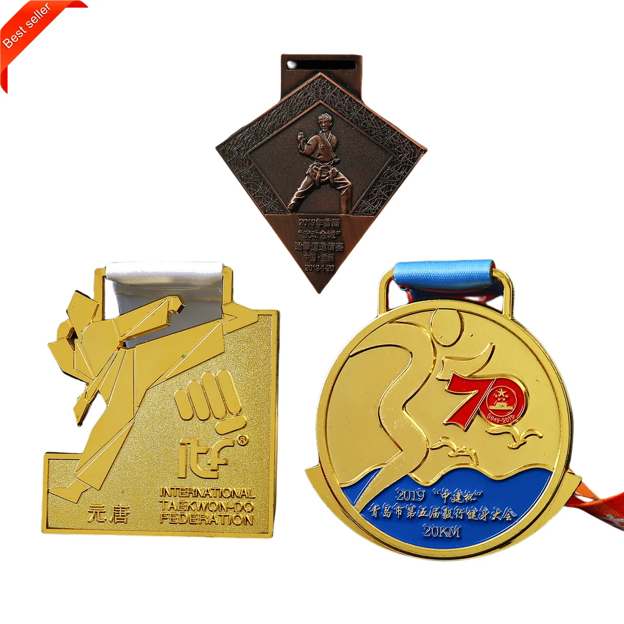 Manufacturer Custom Medal Sublimation Sport Gymnastic Kung Fu Swimming Ironman Spinning Medal Champions League Medal