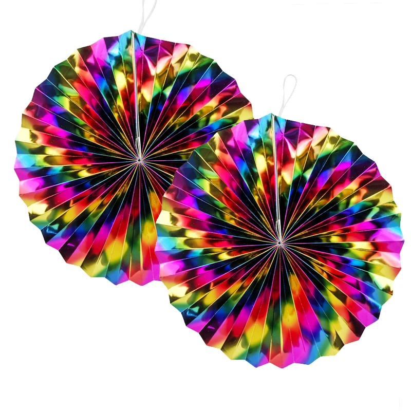 Hot Sale Rainbow Film Snowflake Honeycomb Ball Hanging Decorations Party Background Wall Photo Ornament