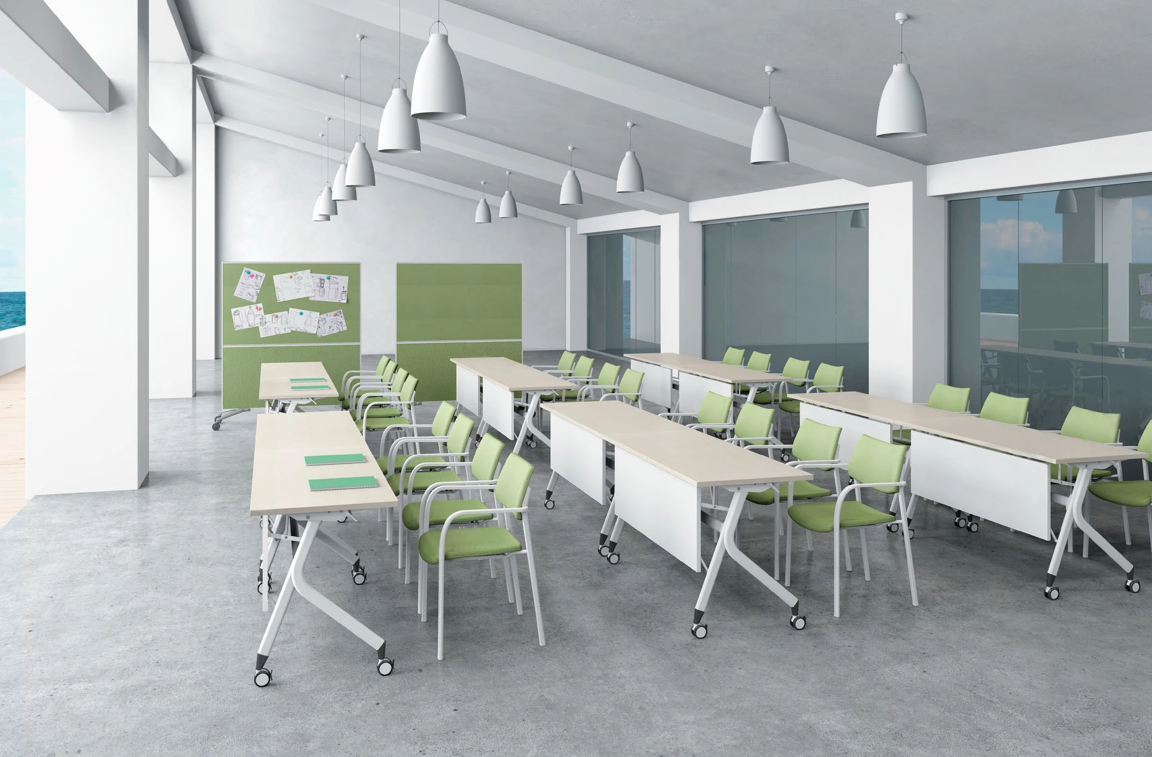 Hot Selling Training Center Flip Top Folding Table Training Table Desk