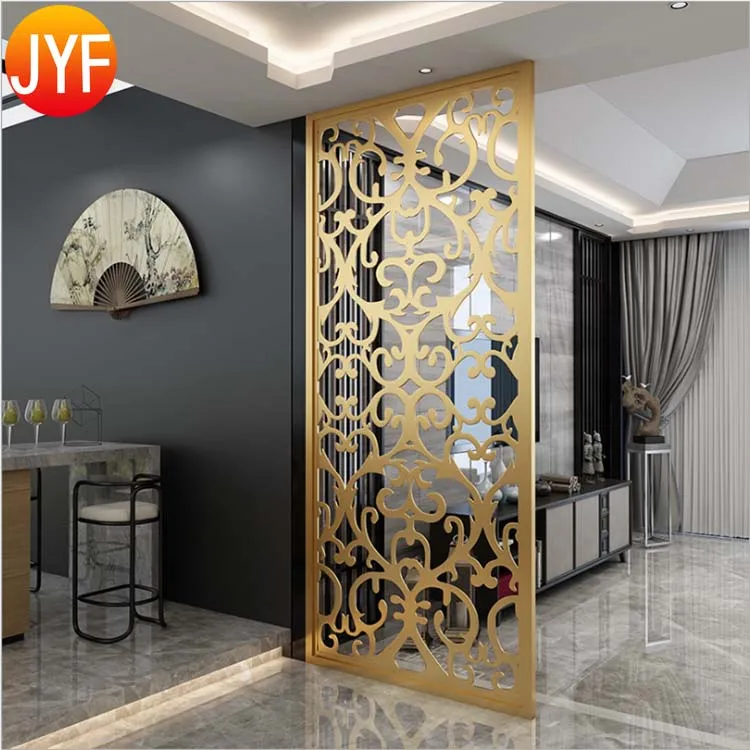 H633 Flower Pattern Laser Cut Stainless Steel Hanging Room Divider Price