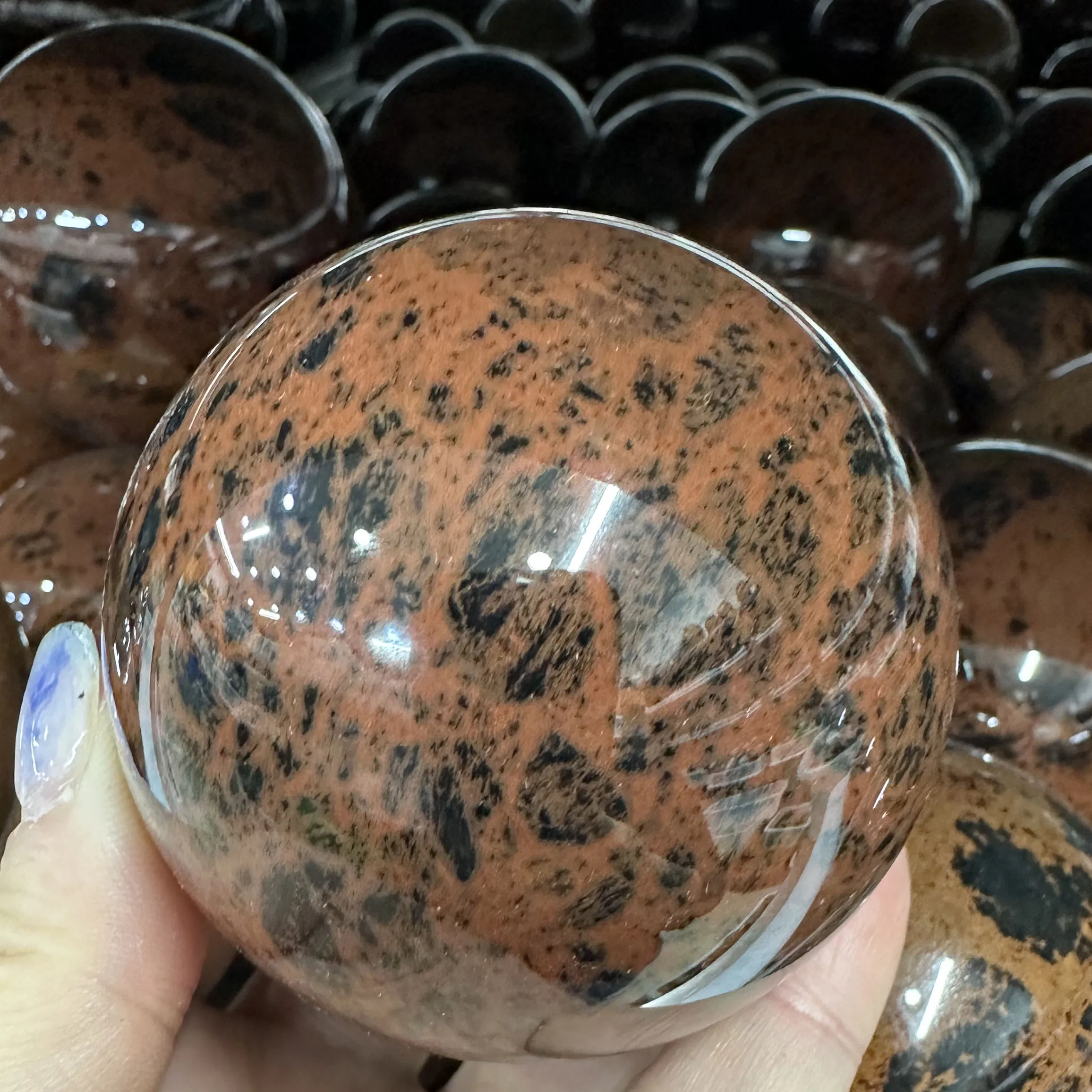 Wholesale red obsidian stone quartz crystal johnstonotite spheres ball crafts stone gifts for decoration