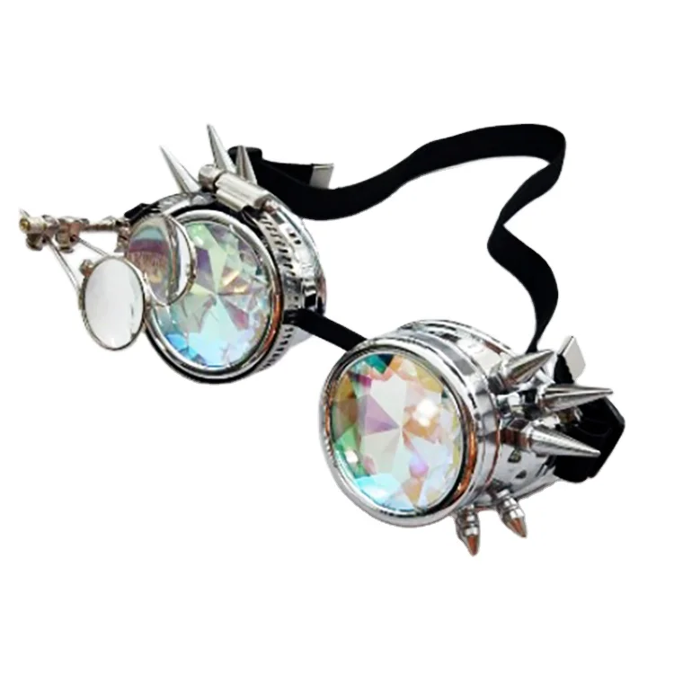 Doisyer Steampunk Rave Kaleidoscope Concert Glass Faceted Mosaic Party Glasses