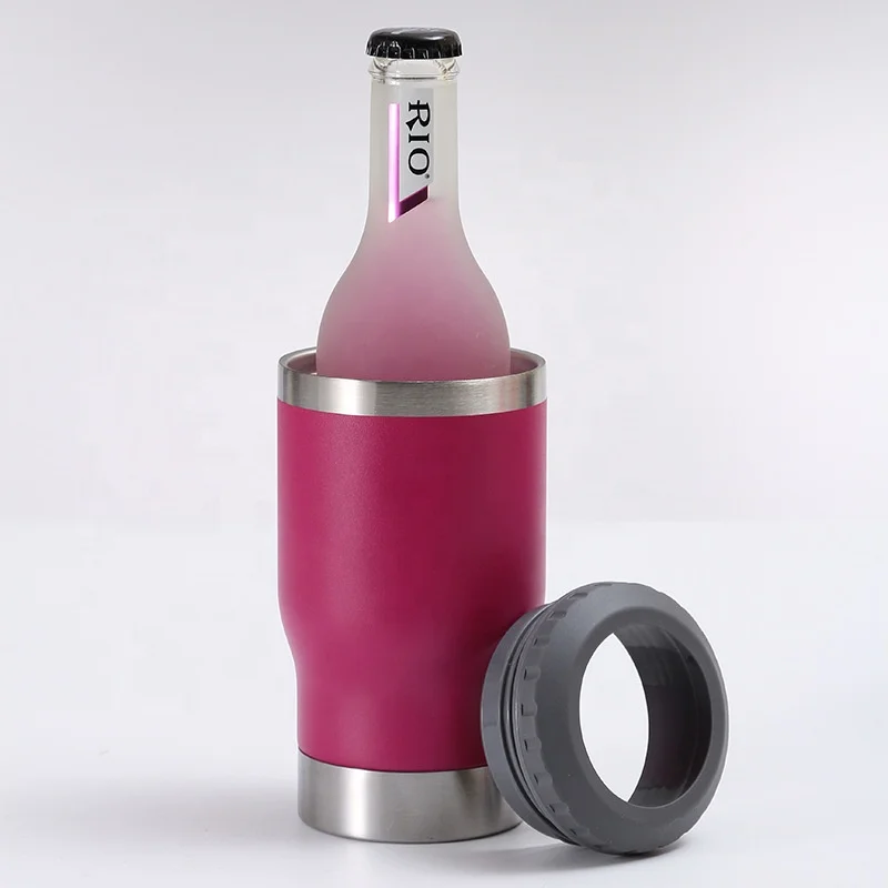 4 in 1 Insulated Slim Can Cooler 12 OZ Cans and Beer Coozies Stainless steel 14oz Can Holder Double Walled with Opener Corkscrew