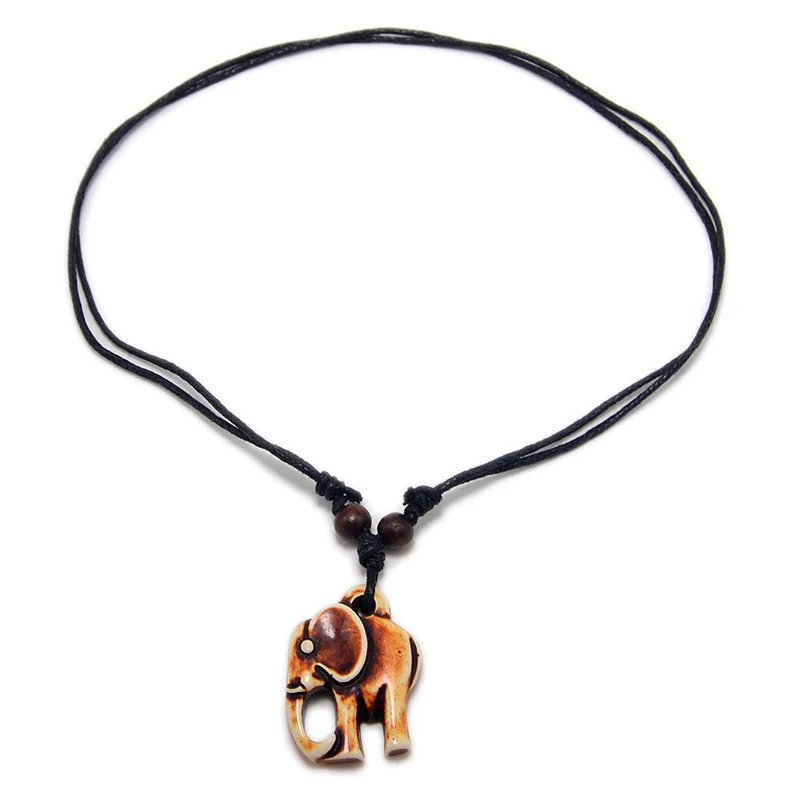 FX019 Vintage necklace Indian elephant pendant India Choker Retro Jewelry Tribal style Imitation Yak Bone necklace Amulet Gift