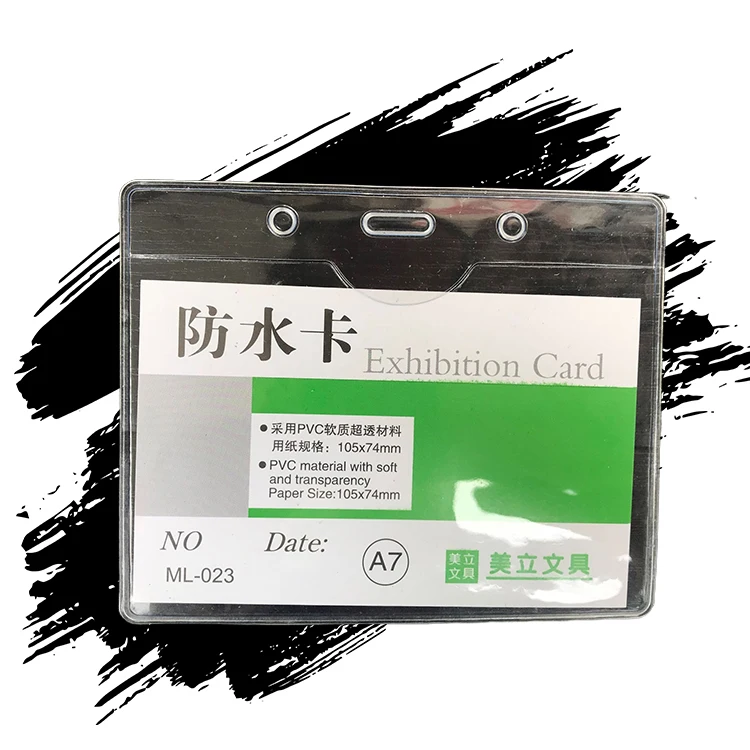 Wholesale Plastic Vertical PVC Id Card Holder Badge Custom Resealable Zip Soft Id Card Holder Transparent Color