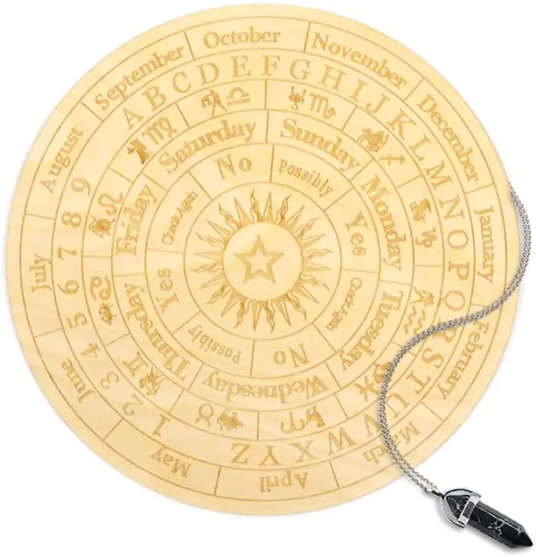 Wooden Divination Board Star Pendulum Board Dowsing Divination Witchcraft Wiccan Altar Supplies Kit