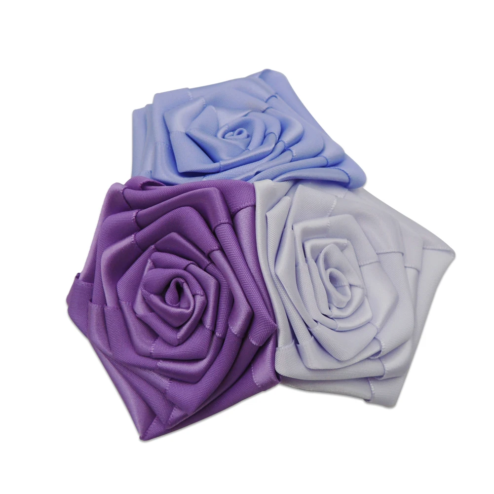 Satin  Ribbon  Flower Handmade Silk Satin  Flower Accessories Roses Flower Decoration Garment Accessories For Clothing
