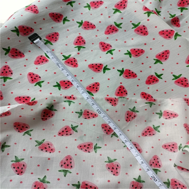 Strawberry printing Cotton voile printed poplin chiffon fabric