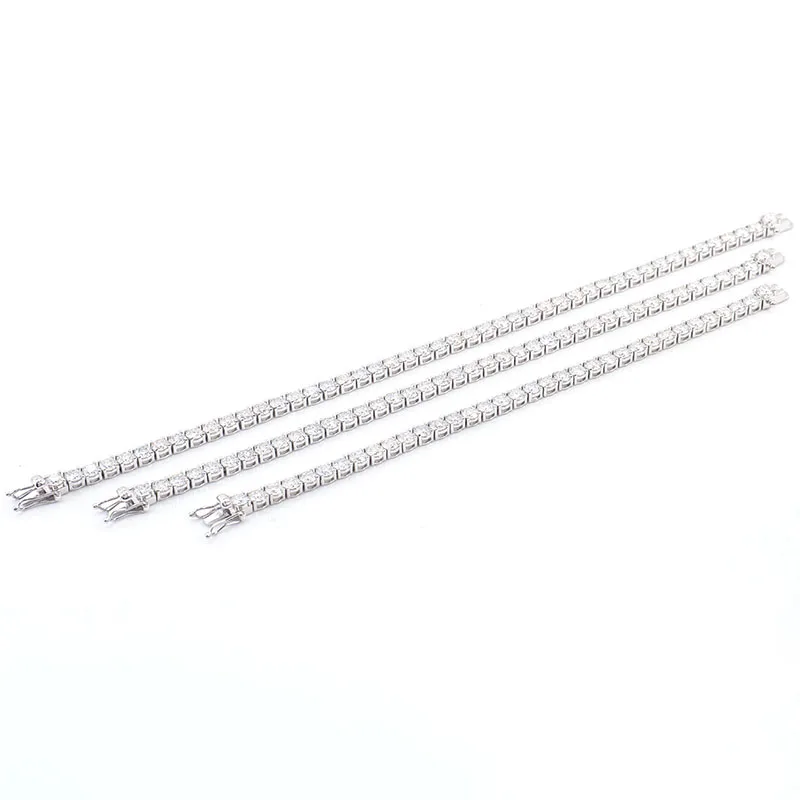 3mm 14k gold tennis bracelet fashion jewelry tennis bracelet men Round VVS lab diamond tennis chain for men