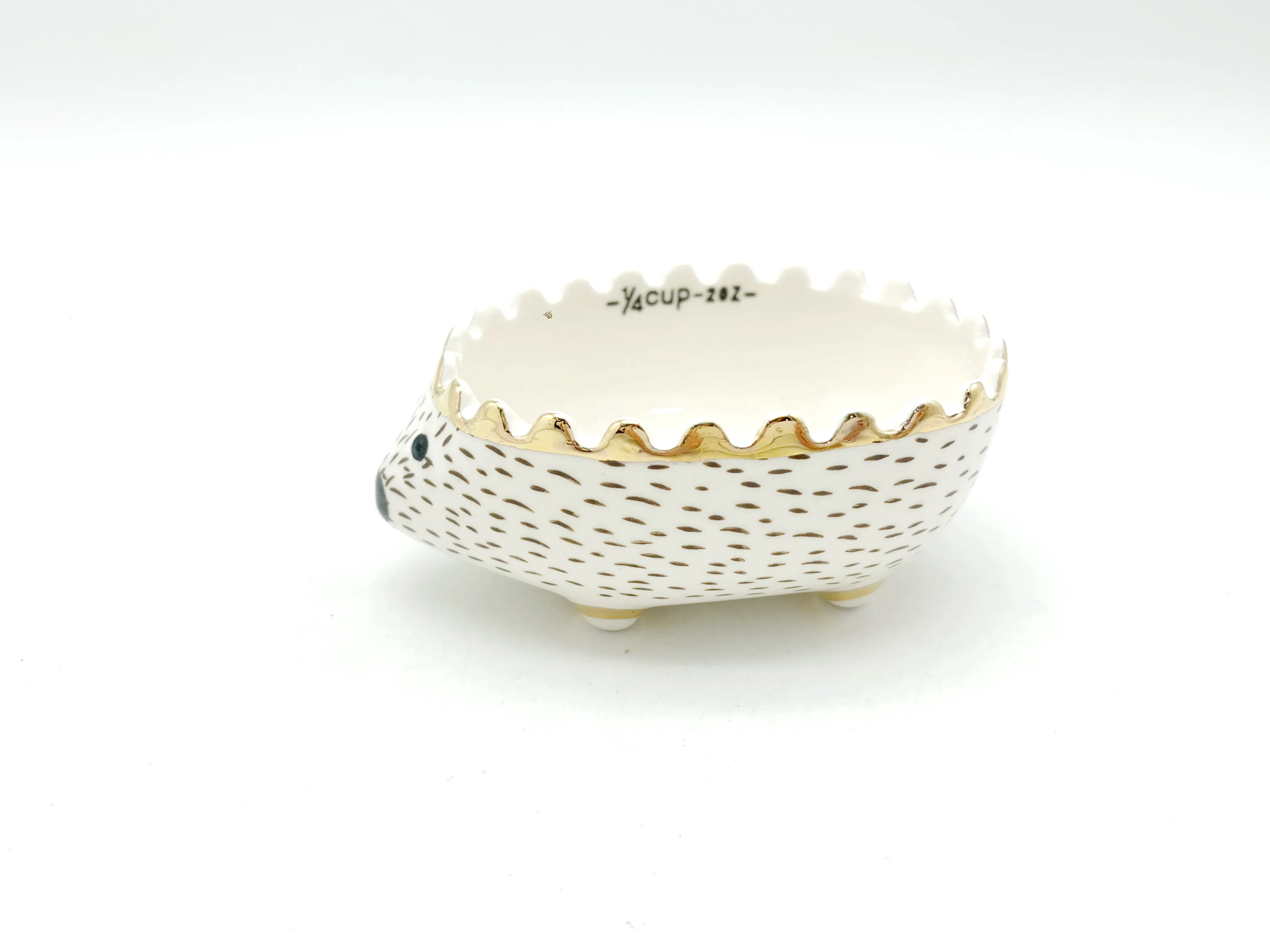 Ceramic Hedgehog Jewelry Box Gold Personalized Trinket Wedding Candy Box Home Decoration Dehua Hengfei