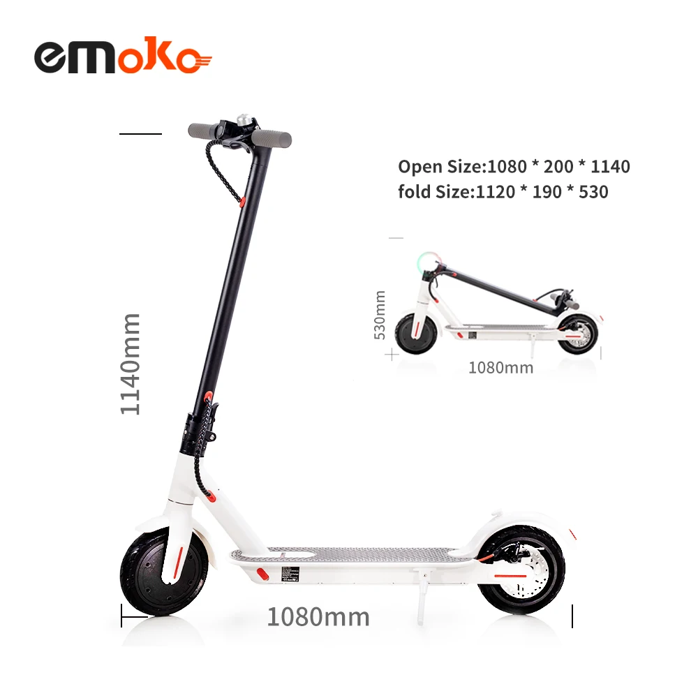 Emoko wholesale hot sale popular HT-T4 8.5 inch 350w motor 22-30km mileage e scooter electrico eu warehouse electric scooter