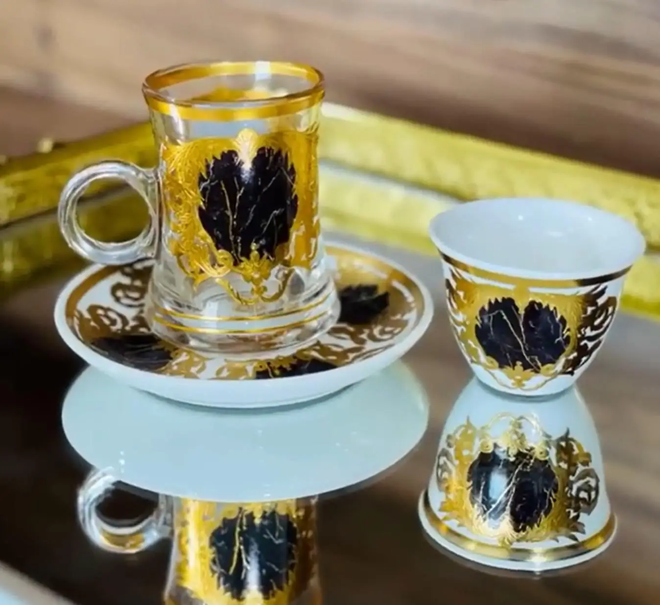 Легкая Роскошная Турецкая кофейная чашка эспрессо и блюдце чайный набор подарок для отеля вечеринки украшение дома