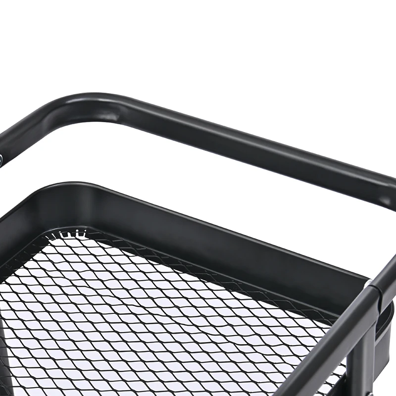 Bedroom Classroom Office 3 Tier Utility Trolley Kitchen Storage Rolling Rack Storage Cart With DIY Pegboard