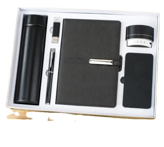 2024 Customized Logo Leather Wireless Charging A5 Pen Mug U Disk Notebook Diary for Automotive Insurance Education Industry