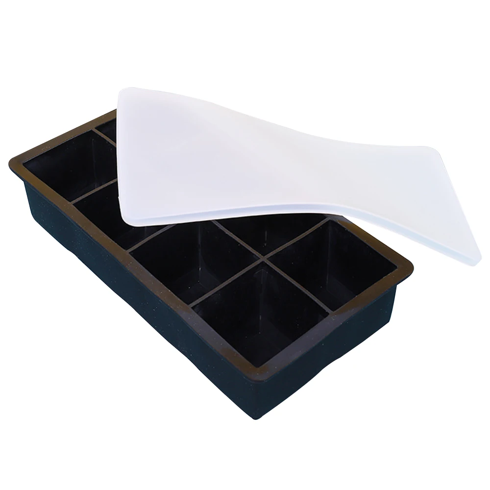 Big 8 Creatives Ice Cube Trays with Lids, Large Silicone Ice Cube Maker Mold with Lids