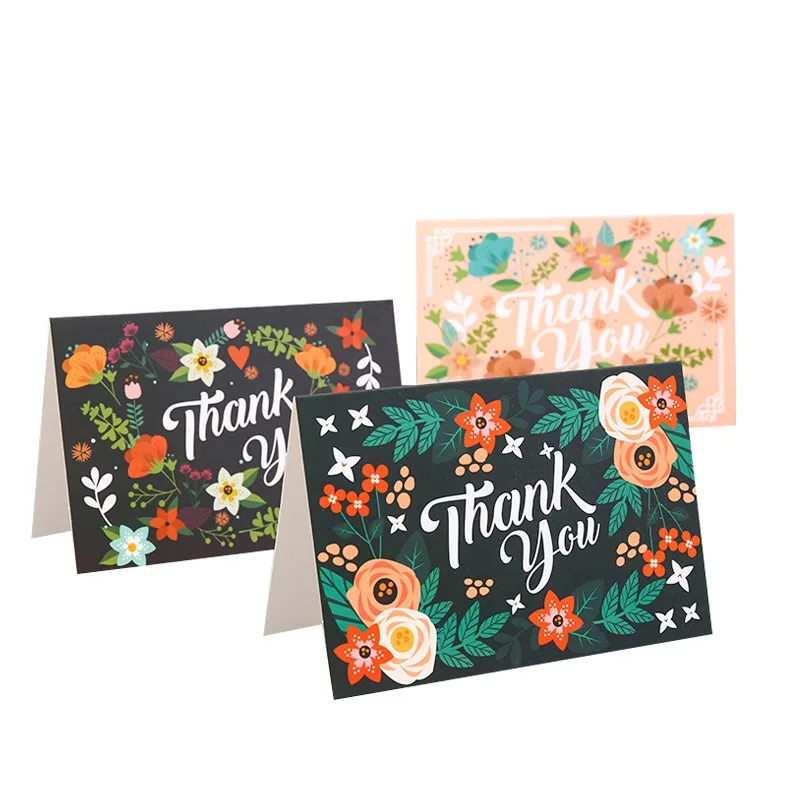 Set Of 6 Thanksgiving Greeting Card With Envelope Green Leaf Wreath Decorations  Thank You Cards