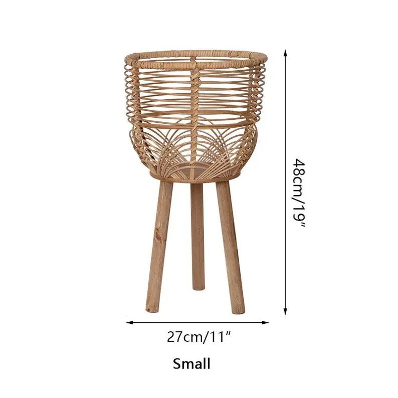 2022 Wholesale woven rattan flowerpot handmade hanging flower pots flower pots rattan eco-friendly plant pot