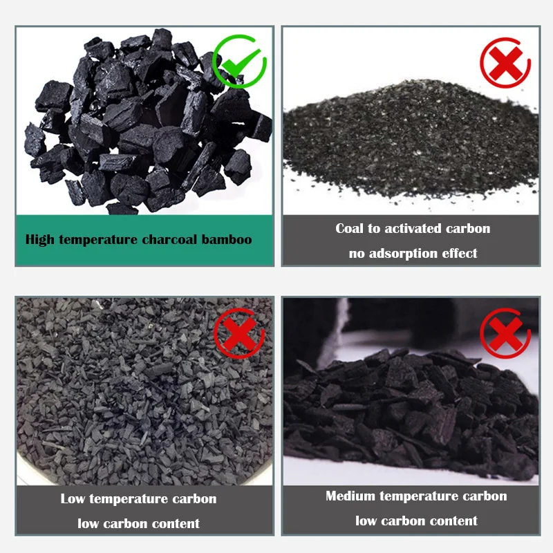 Air purifying bag 85g high temperature charcoal bamboo bag with breathable linen