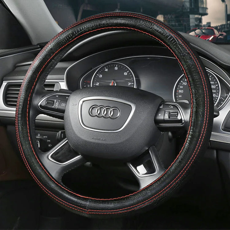 Promotion new material  universe PVC leather velvet grip  steering wheel cover
