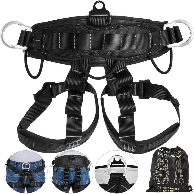 Heavy duty  outdoor  rock climbing half body safety harness for fall protection