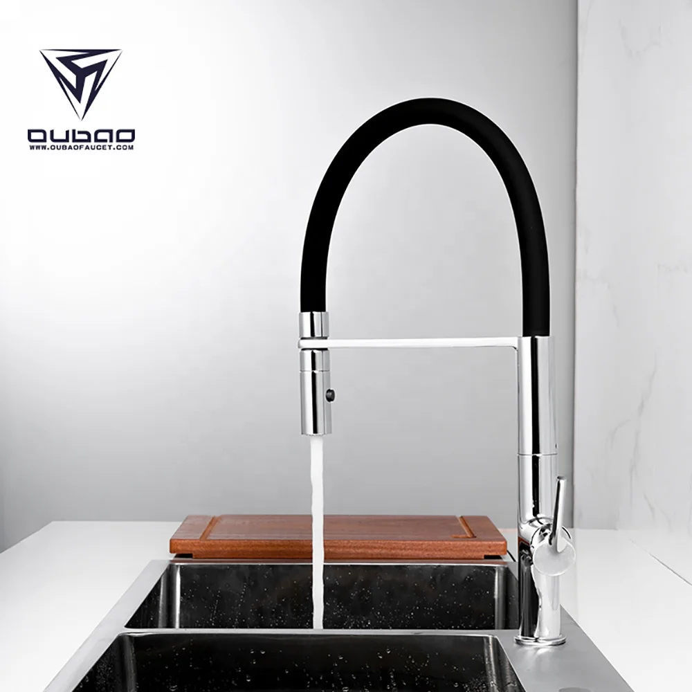 Universal Deck Mounted Pull Out Down Sprayer Faucets Brush Single Lever Silicone Kitchen Taps Faucets