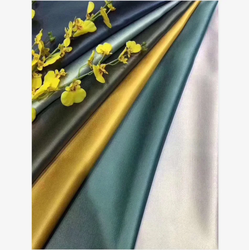 
Wholesale 2019 Luxury Customized Solid High Density Imitated Silk Fabric Windows Curtain For Home And Hotel 