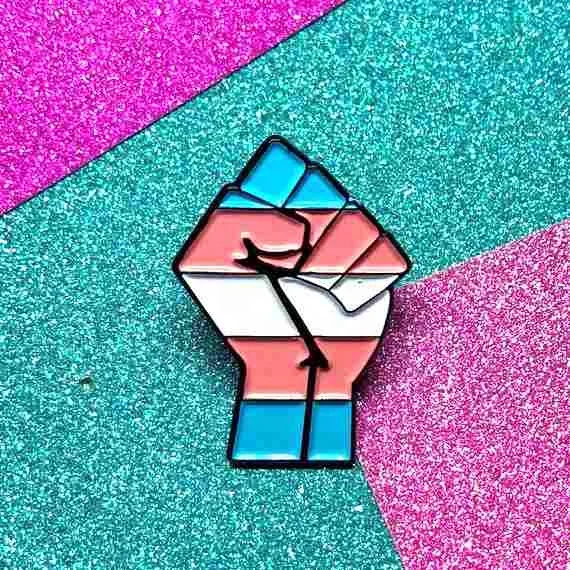 Wholesale Soft Enamel Heart Shape Trans Pin Love Design Transgender Pride Pin Custom Metal Silver Plating Badge