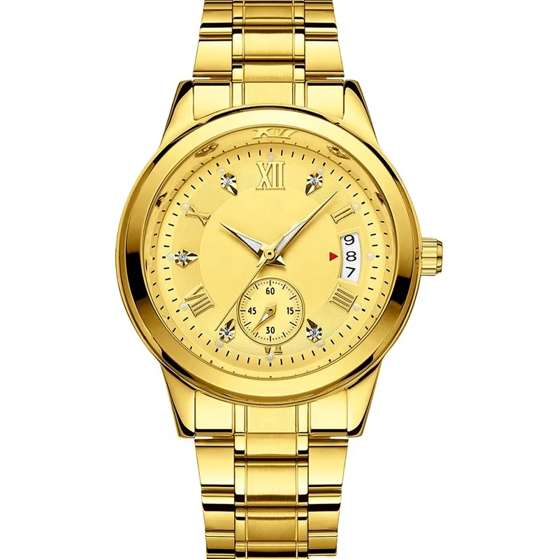 European style watches retro style ex-factory price alloy quartz popular Calendar stopwatch men stainless steel strap watches