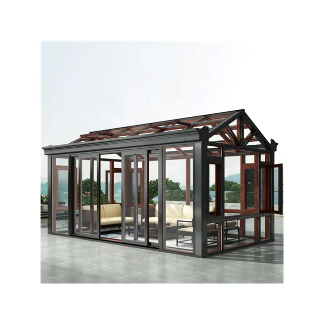 Chinese Style Veranda with Aluminium Roof Customized Aluminum Sun Room High Quality Aluminum Sun Room/Winter Garden/Glass House