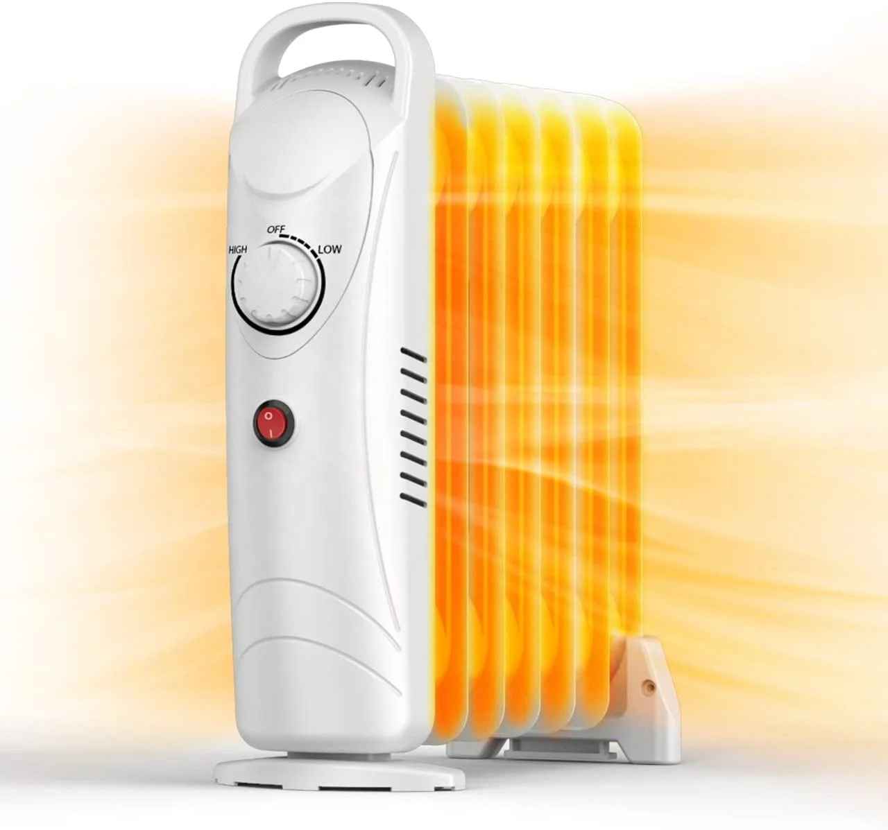 Oil Filled Radiator Heater 500W - Portable Electric Oil Space Heater for Indoor Use - Super Quiet Remote Control 12H Timer