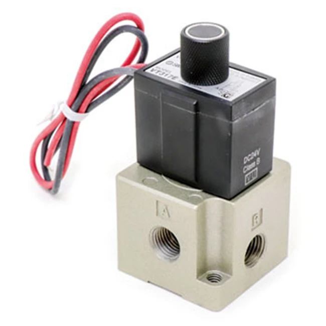 Direct Operated Poppet Type Rubber Seal SMC VT317 Series 3 Port Solenoid Valve