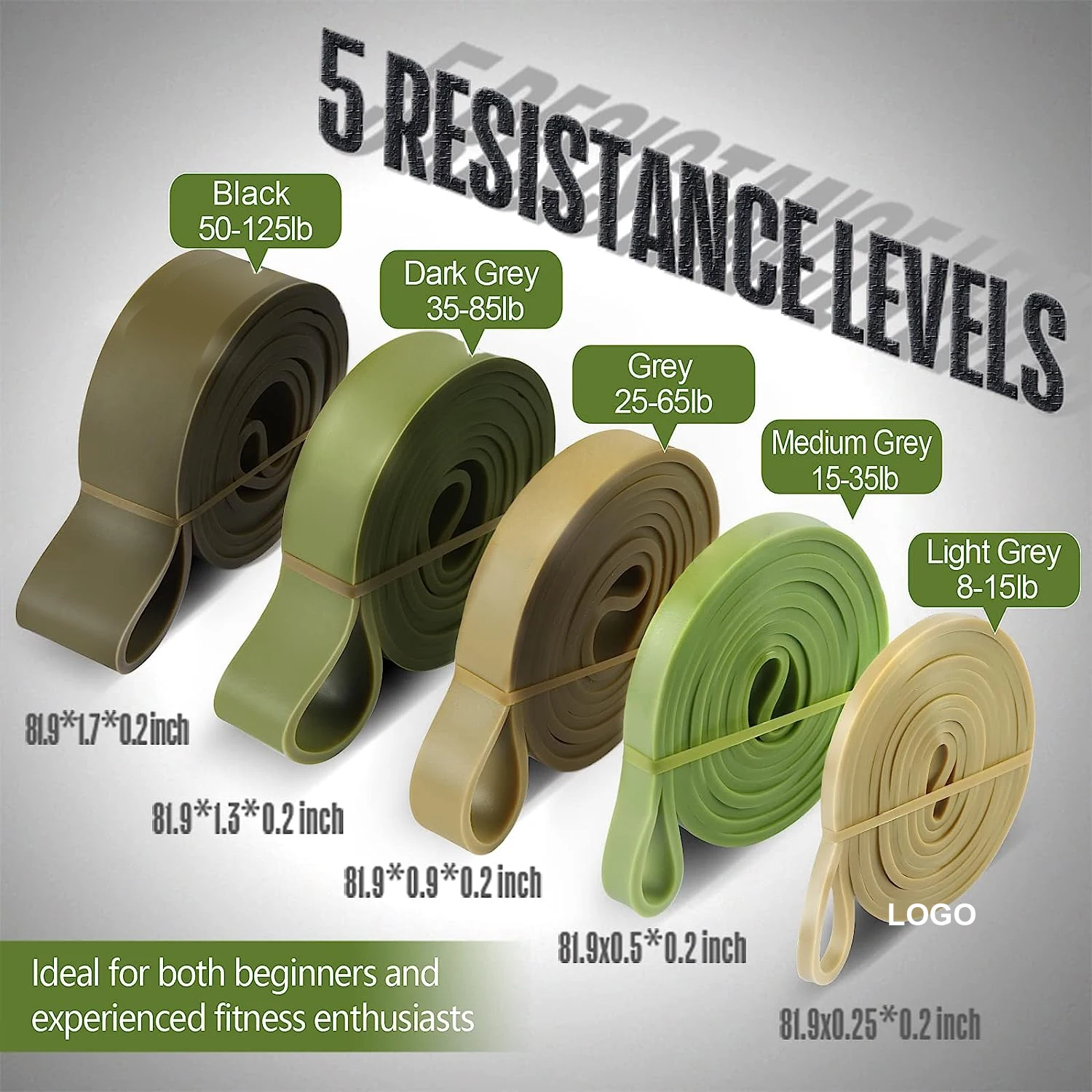 2023 Hot Sale Custom Logo Resistance Band set Fitness Power Assist Pull up Exercise Bands Gym Latex Elastic Bands