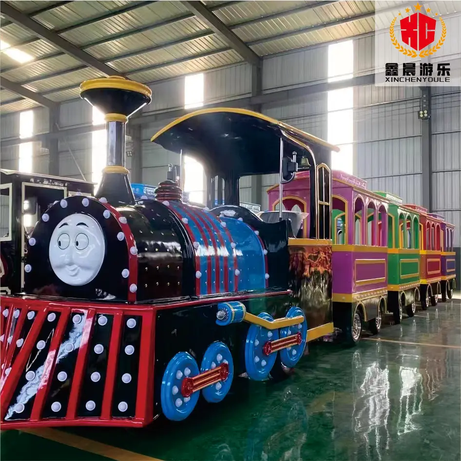 Electric Train Ride for Kids Battery-Operated Trackless Train for Playgrounds Shopping Malls Outdoor Amusement Parks on Sale